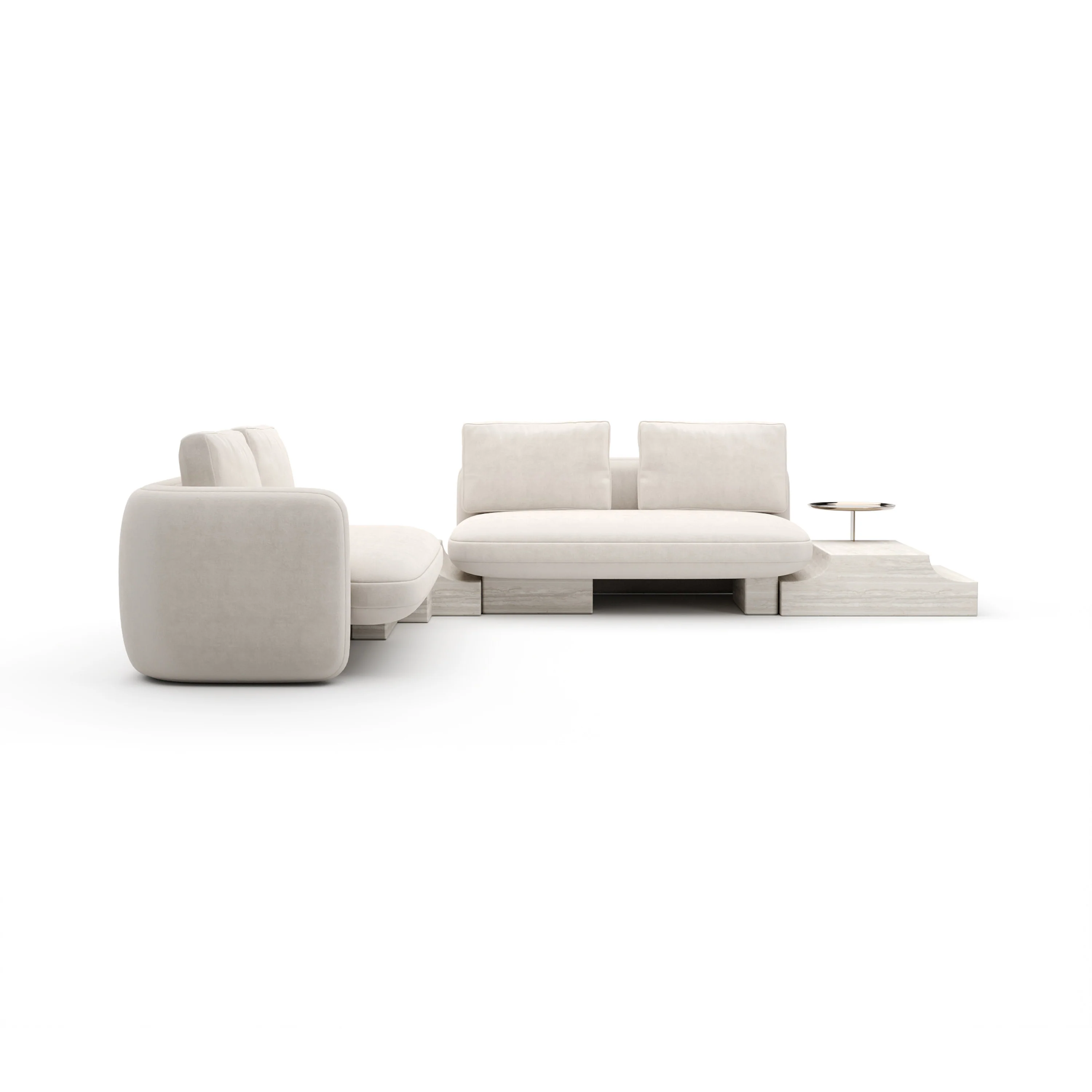 Overlap Wedge Sectional Ecru - Image 3